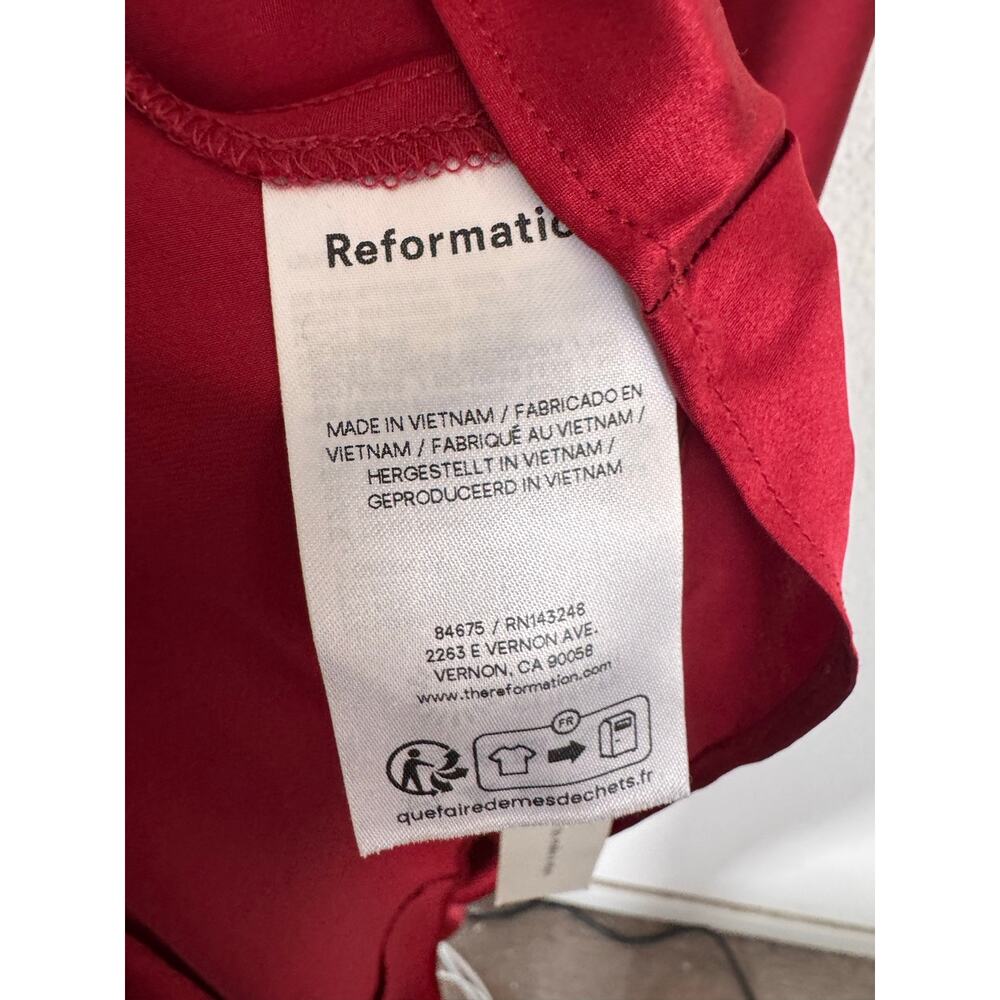 Reformation Jenny Silk Open Back Maxi Dress in Sangria Red – NWT Size M - Picture 11 of 12